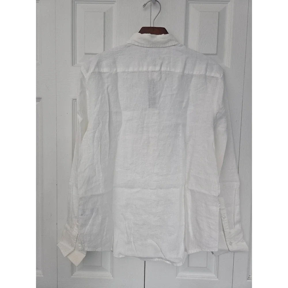 J. Crew Garçon Classic Shirt Baird McNutt Linen Womens 4 White NWT $118 CG940
